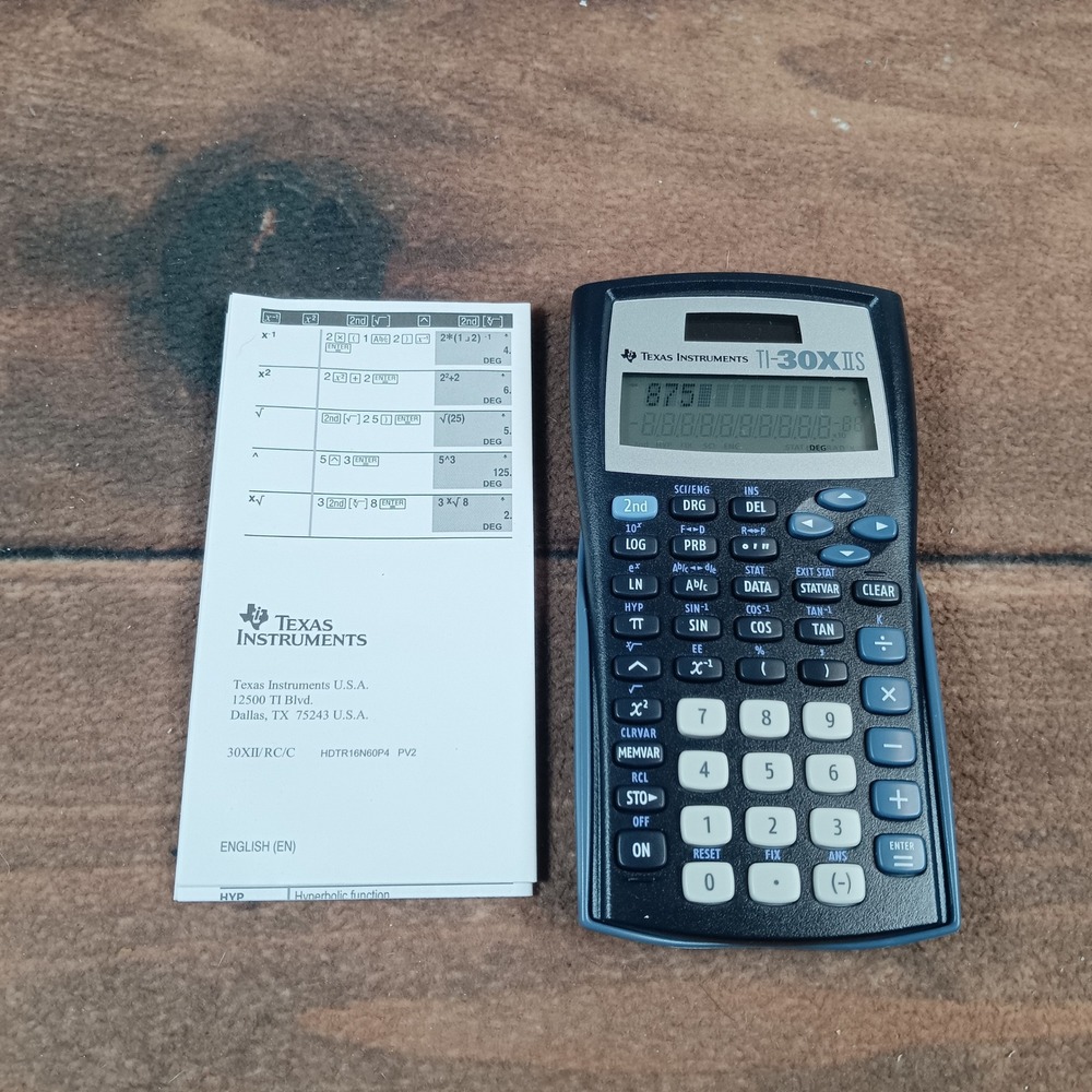 Texas Instruments TI-30XIIB Scientific Calculator Blue with Case and Guide